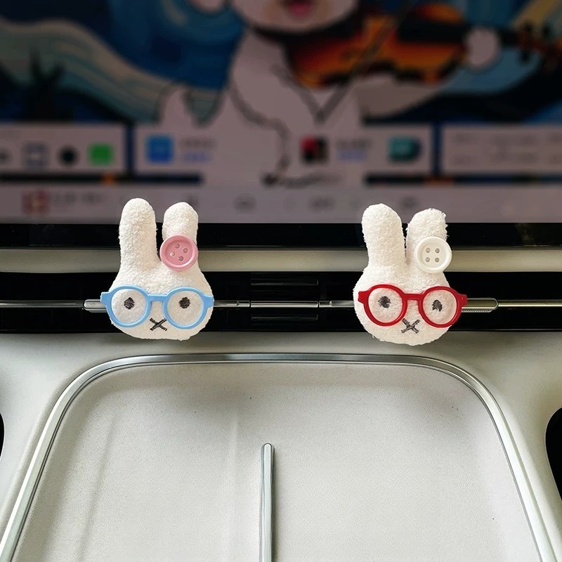 Car Accessories Perfume - Cute Rabbit with Glasses Car Air