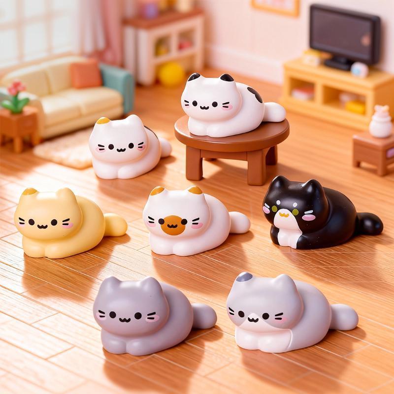 Car Accessories Oman - 8PCS Cute Cat Miniature Figurines DIY
