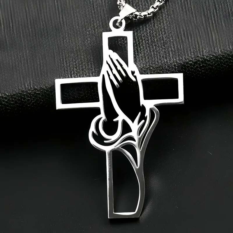 Hollow Prayer Hands Cross Pend - огляд і ціна Car Accessories Mirror Hanging