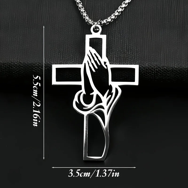 Hollow Prayer Hands Cross Pend - огляд і ціна Car Accessories Mirror Hanging
