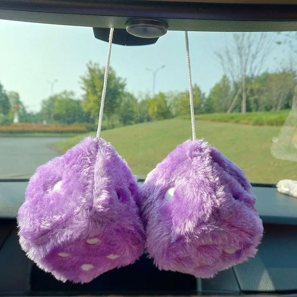 7.5cm Soft Fuzzy Dice for Car  - огляд і ціна Car Accessories Mirror Hanging