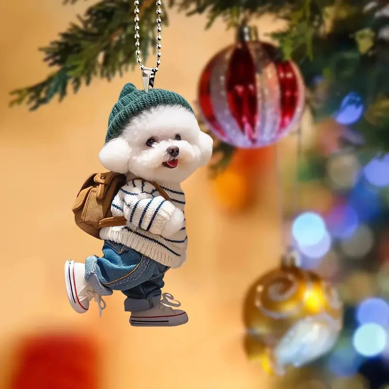 Creative Puppy Man Backpack Re - огляд і ціна Car Accessories Mirror Hanging