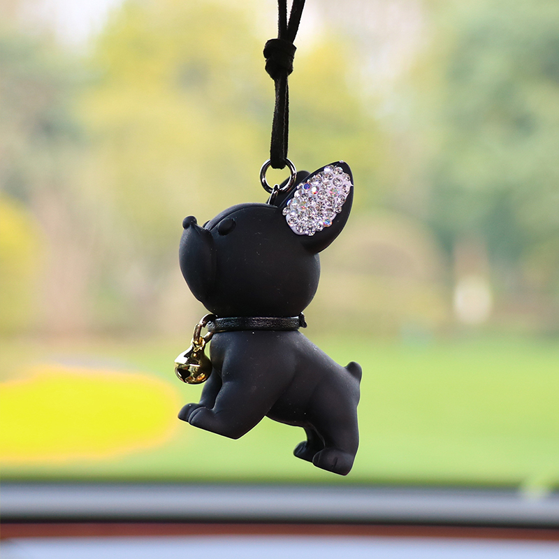 Black resin law dog dog car in - огляд і ціна Car Accessories Mirror Hanging