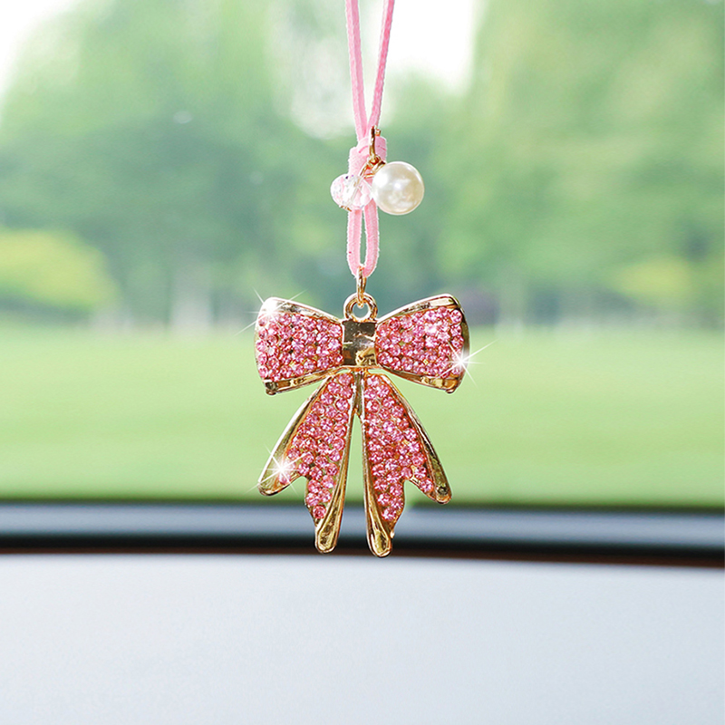 Fashion Diamond-Encrusted Bowt - огляд і ціна Car Accessories Mirror Hanging